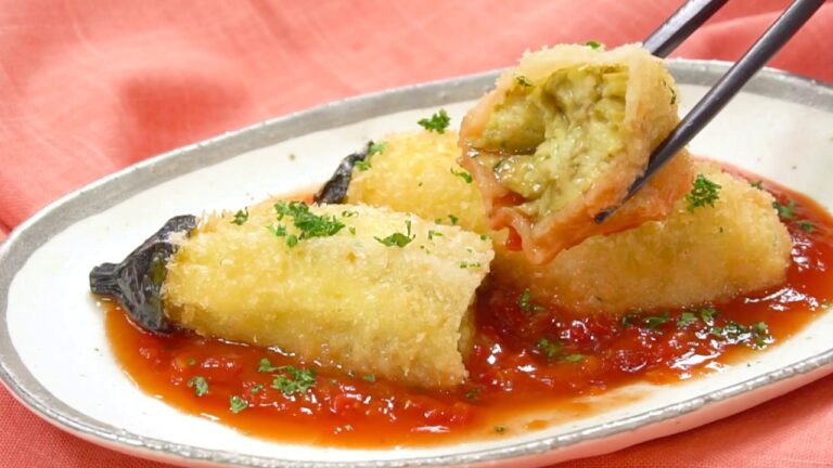 トマトソースでさっぱり！まるごとなすのフライ