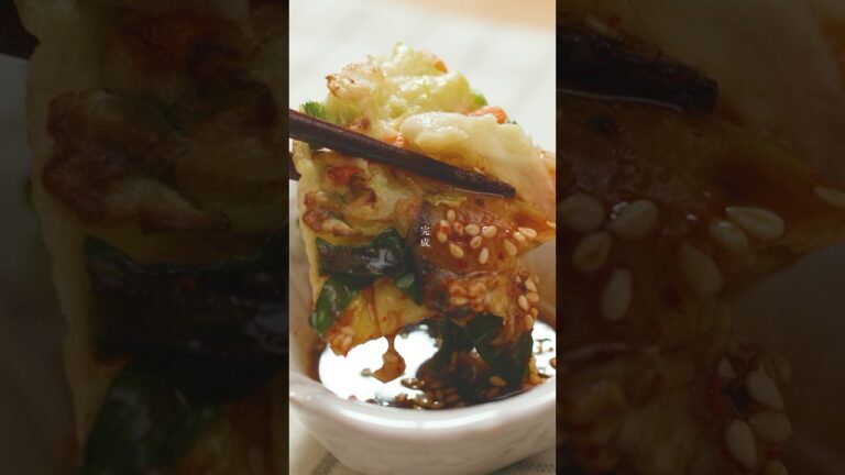 【キャベチヂミ】手作りのたれでいただく！ #shorts