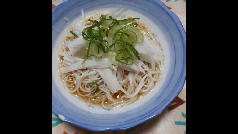 20220622 173645　「我が家の夕食」素麺の山芋千切り乗せ！