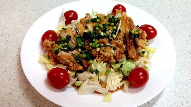 油淋鶏（ユーリンチー）外はサクサク中はジューシー！絶品ねぎソース！オクラ納豆も一緒に…ご飯とビールが進むこと間違いなし【簡単家庭料理】