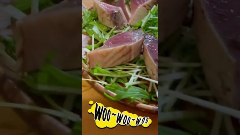 脂がのったカツオのたたき！【バーナーで炙るだけの簡単キャンプめし】