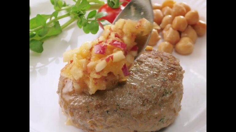 ひよこ豆のハンバーグ&リンゴソース