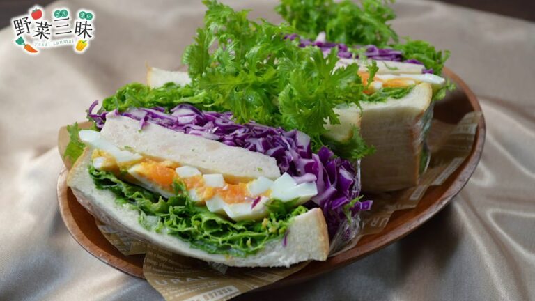 野菜三昧①わさび菜　わさび菜とサラダチキンの萌え断サンド／わさび菜の豚しゃぶ温サラダ【レシピ動画】