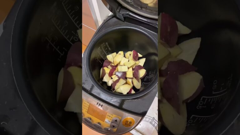炊飯器に材料全て入れるだけ‼️『揚げない大学芋』 #レシピ #料理