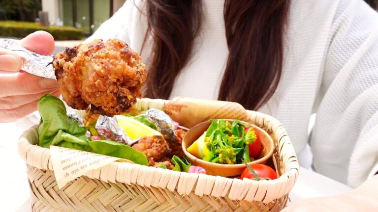 桜｜お花見｜お花見弁当｜チューリップ唐揚げの作り方｜たけのこご飯｜卵焼き｜菜の花のお浸し｜おにぎり｜Cherry blossom viewing｜Hanami bento box｜Eng Sub