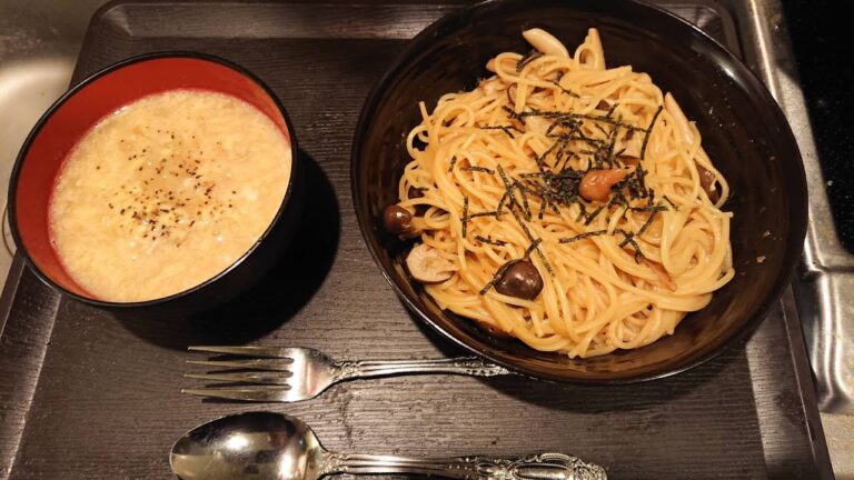 やすまるだし使った和風パスタを作る【料理雑談　vlog】