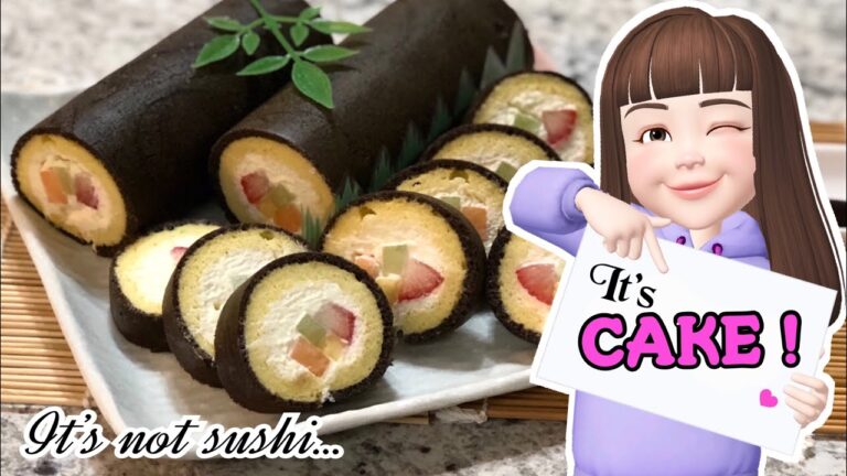【実はケーキ！】2層のスポンジで巻き寿司ロールケーキ！