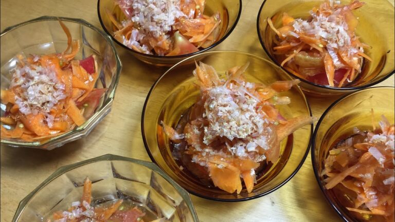 夏向け 低糖質な一品。AJINOMOTOレシピを参考に、にんじんとトマトおろしあえ 糖尿病対策 副菜