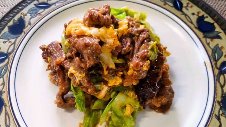 【牛肉キャベツの卵炒め】フライパンで簡単｜おつまみに｜お弁当にも