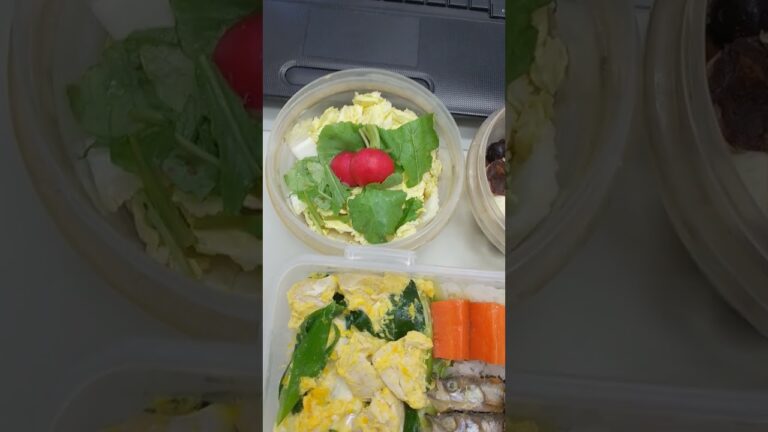 磯辺風味 ししゃもの唐揚げ ネギたっぷり 親子丼 ジャガイモ ニンジン ラディッシュ キンカン パパのお弁当 お父さんのお弁当