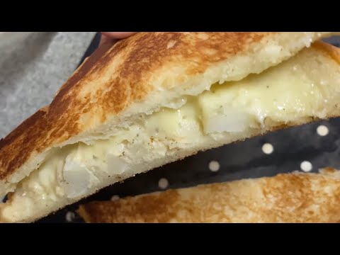 昨日余った明太ポテトサラダを使って…