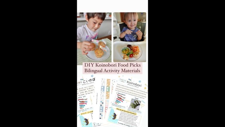 DIY Boys' Day Koinobori Food Pick Creation | Japanese for kids | こいのぼりフードピックを作ろう | 英語アクティビティ