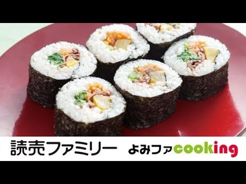 【料理動画】プロ簡単お弁当レシピ】『菜の花キンパ(韓国風のり巻き)』【よみファクッキング】