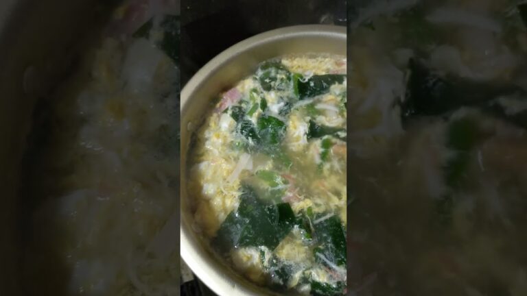 ほうれん草のコンソメ卵スープ😃🌹