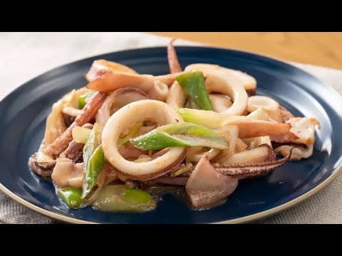 いかと長ねぎのみそバター炒め