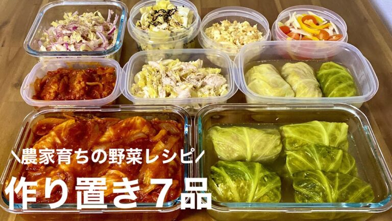 農家育ちがスーパーの野菜で作り置きおかず【2種のロールキャベツと副菜5品】【キャベツ１玉】【冬キャベツ】