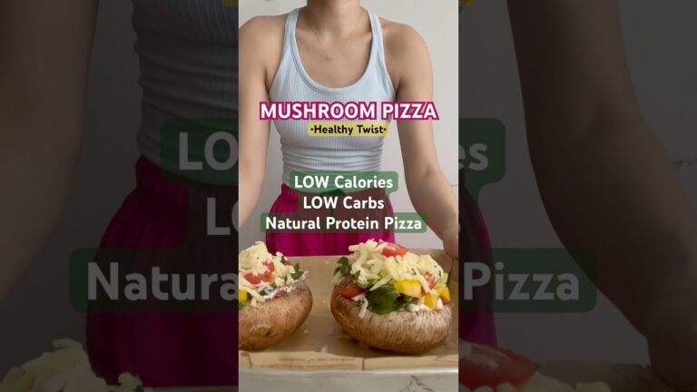 🍕High Protein Stuffed Mushroom Pizza LOW CARBS LOW CALORIES Quick EASY recipe #howtomake 🍕healthy