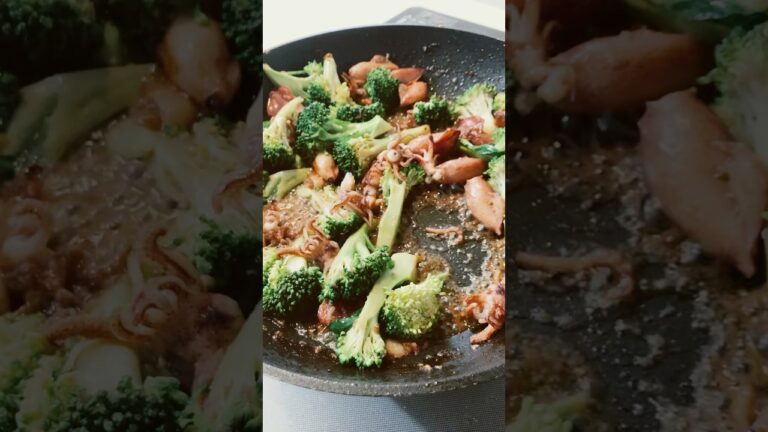 【おつまみ】イカとブロッコリーのにんにく炒め #shorts #cooking  #晩酌 #おつまみ #夜ご飯