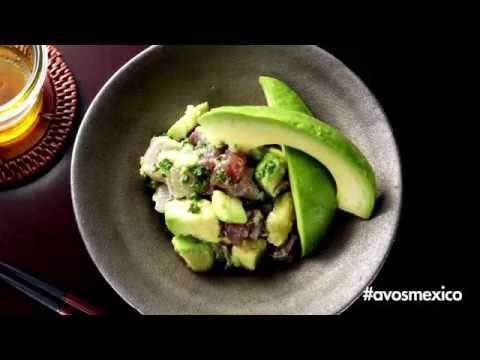 カンパチ、カツオとアボガドのマリネ