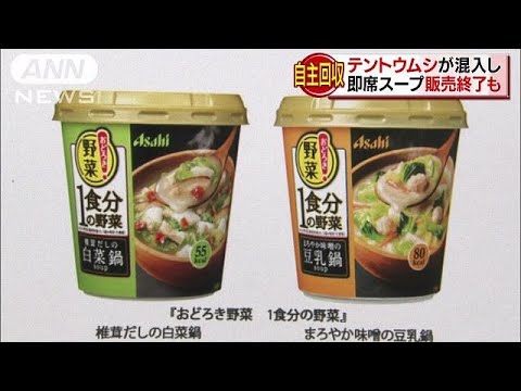 「おどろき野菜」からテントウムシ　即席スープ回収(17/12/01)
