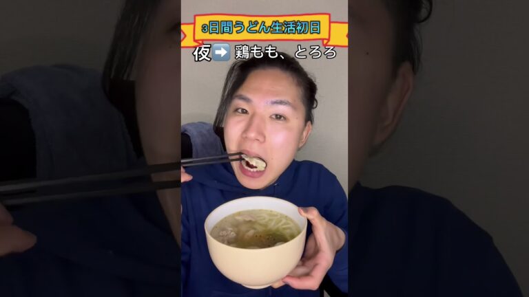 3日間うどんだけ！痩せる？初日終了！ #食べて痩せる #ダイエット #うどん #udon #人体実験 #便秘解消 #フリーター #節約 #節約レシピ #japanesefood #soba#健康