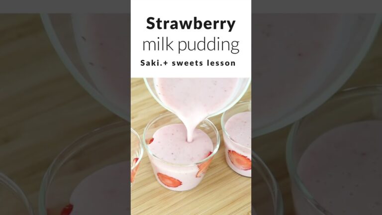 苺牛乳プリン【Strawberry milk pudding】の作り方！#sakiplus #お菓子作り #パティシエ #苺スイーツ #プリン