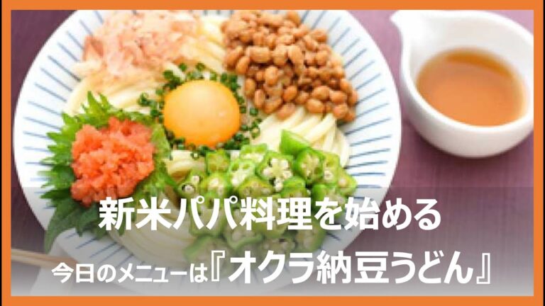 初めてオクラ納豆うどんを作ってみた