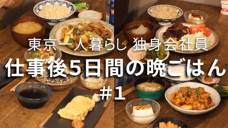 独身会社員の平日5日間晩ごはん#1 | 自炊 | 簡単レシピ | 東京一人暮らし| vlog | SDGs | Dinner for 5 weekdays by a Japanese worker.