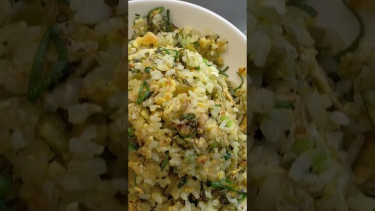 中華鍋で【ごま高菜チャーハン】作ってみた♪#Shorts