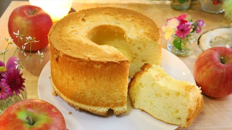 りんごシフォンケーキの作り方【本格プロレシピ】失敗しないポイント☆リンゴたっぷり☆ How to make Chiffon Cake of Apple｜Coris cooking
