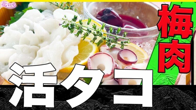 【活タコの捌き方】梅肉で生蛸を食べる！簡単生タコの捌き方のコツ