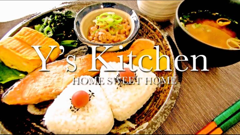 【朝ごはん】焼き鮭＆卵焼き＆ほうれん草の胡麻和え＆納豆＆味噌汁