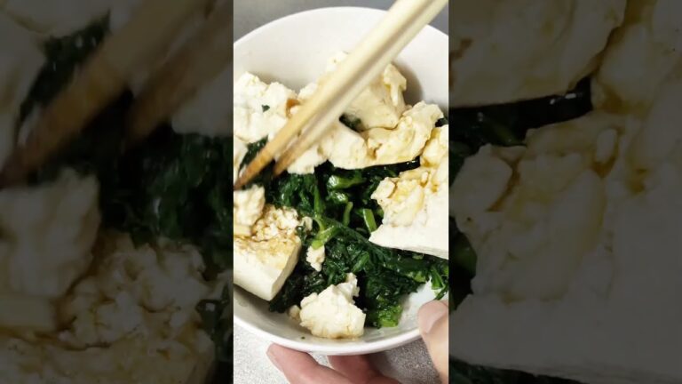 お母さんが春菊の白和えを作りました!