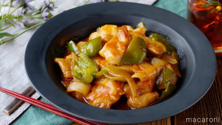 【鶏肉とピーマンの甘酢炒め】甘酢ソースでごはんがすすむ♪ボリュームおかず！