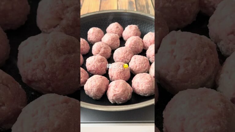 お好みソースで！ワンパン！ふわふわ♪ミートボール　#shorts