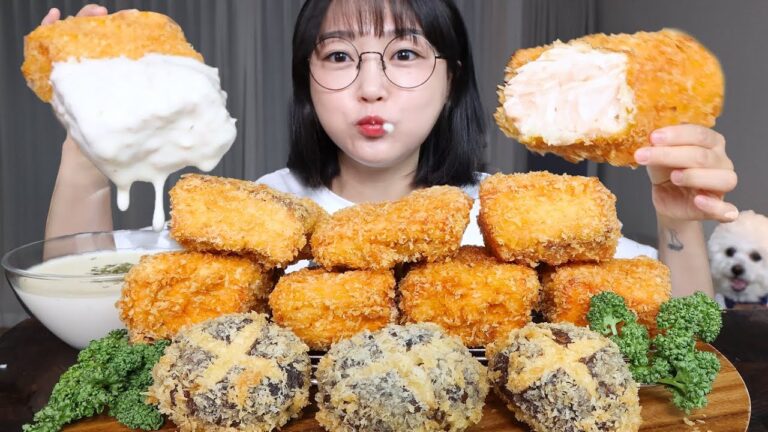 바삭 촉촉 연어튀김 먹방! 크림소스에 퐁당🤍Crispy Fried Salmon with Creamy Dipping Sauce Mukbang ASMR