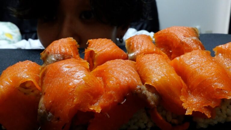 【ASMR】手作りのスモークサーモン寿司 Smoke Salmon Sushi 【咀嚼音/MUKBANG/Eating Show】