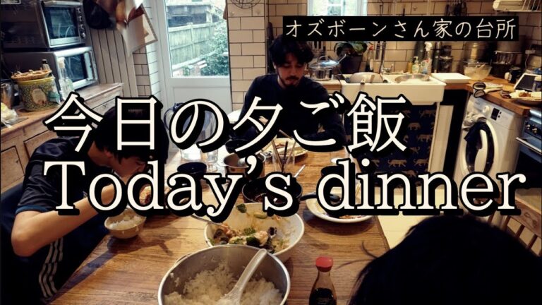 イギリスでもファミレスのチーズインハンバーグ！：ポテトサラダ：味噌汁：きんぴらごぼう：ENG SUB