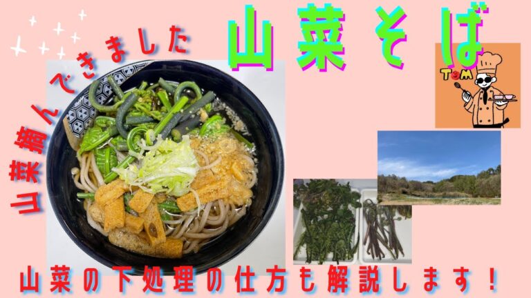 【予告】【山菜の下処理Part1（こごみ、ワラビ）】山菜を摘んできたので【山菜そば】を作るオッサン