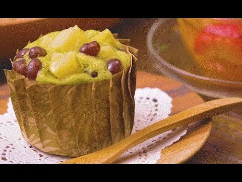 小豆とさつまいもの蒸しマフィン