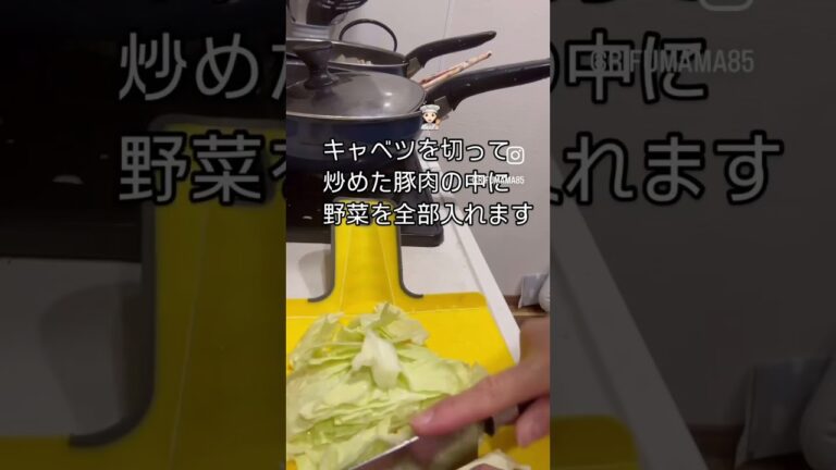 簡単キムチ炒め#晩ご飯レシピ #料理 #料理動画 #節約 #簡単レシピ #時短 #自炊 #キムチ炒め#キムチ #キャベツ#にんじん#ピーマン #豚肉 #たまご