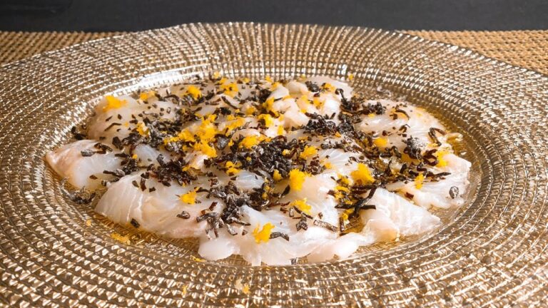 塩昆布が良い仕事しています！ヒラメのカルパッチョ