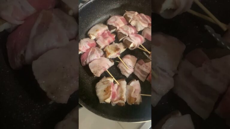 料理#串焼き#しいたけの豚バラ巻き#shorts