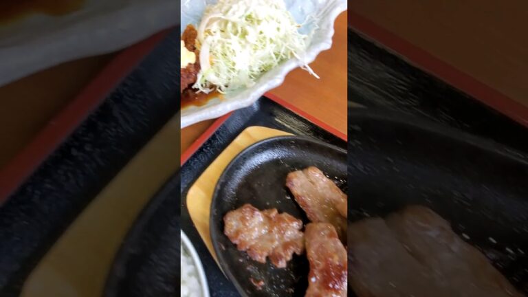 黒酢チキン南蛮+黒毛牛(180g)定食 ¥1890(ごはん、味噌汁、タルタルおかわり自由) 「黒酢チキン南蛮定食 たかもとや 小倉東店」福岡県北九州市小倉南区朽網西 #후쿠오카 #japan #九州