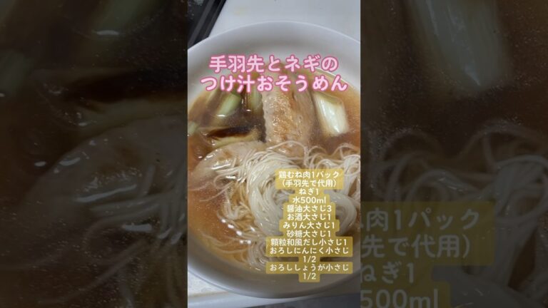 鶏肉とネギのつけ汁おそうめん