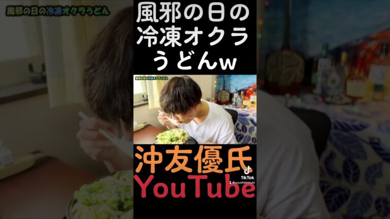 風邪ひいた日の冷凍オクラうどん。