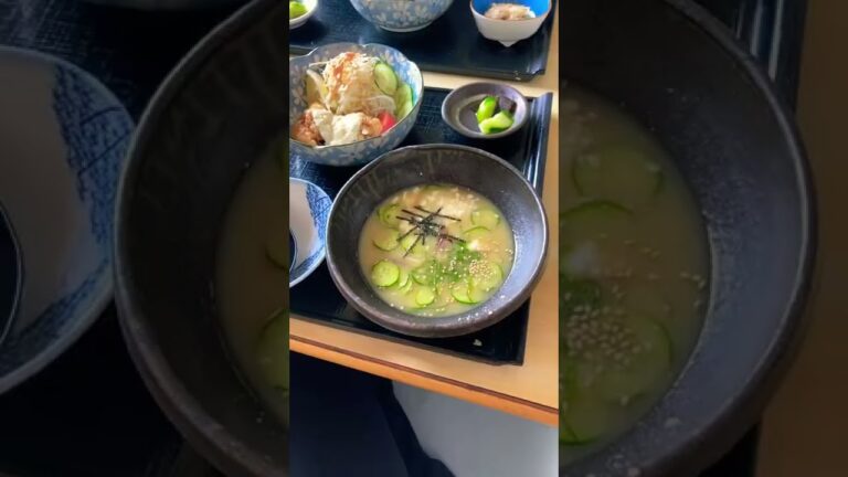 #冷汁セット@宮崎県　  Hiyajiru (boiled rice over which cold miso soup is poured)