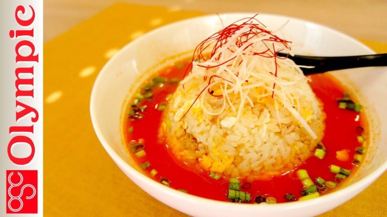 オリンピックの超簡単レシピ　辛いスープチャーハンの作り方