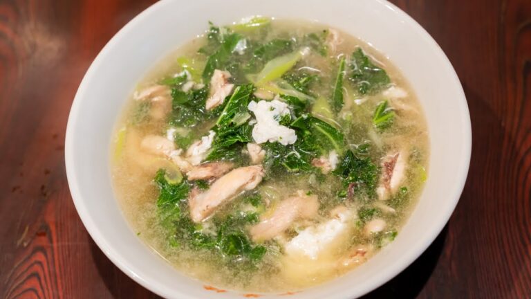 中華楼#041 ショート版　カリーノケールと鶏肉の中華スープ