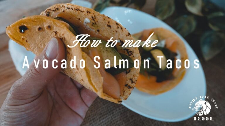 アボカドサーモンタコスの作り方 How to make avocado salmon tacos. #192